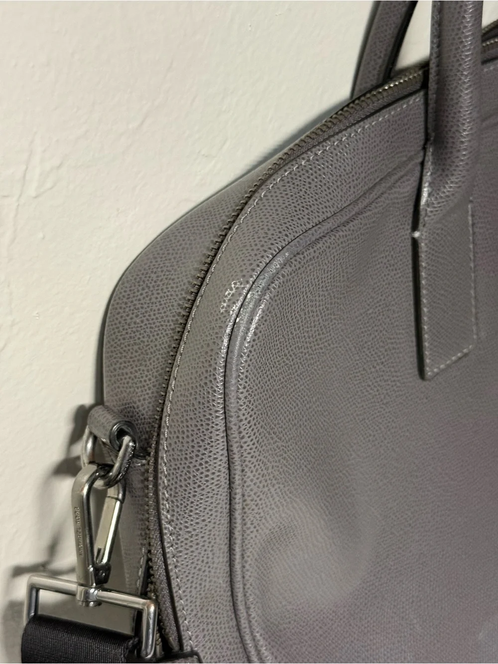 Michael Kors Gray Leather Laptop Briefcase with Removable Strap